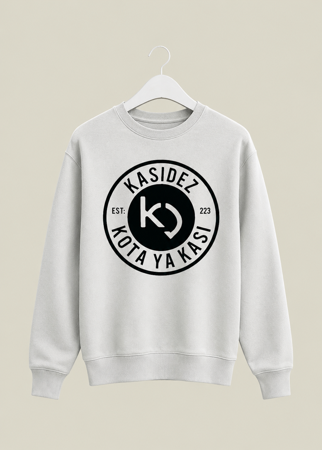 KasiDez Badge Sweater — Grey (Black Logo)