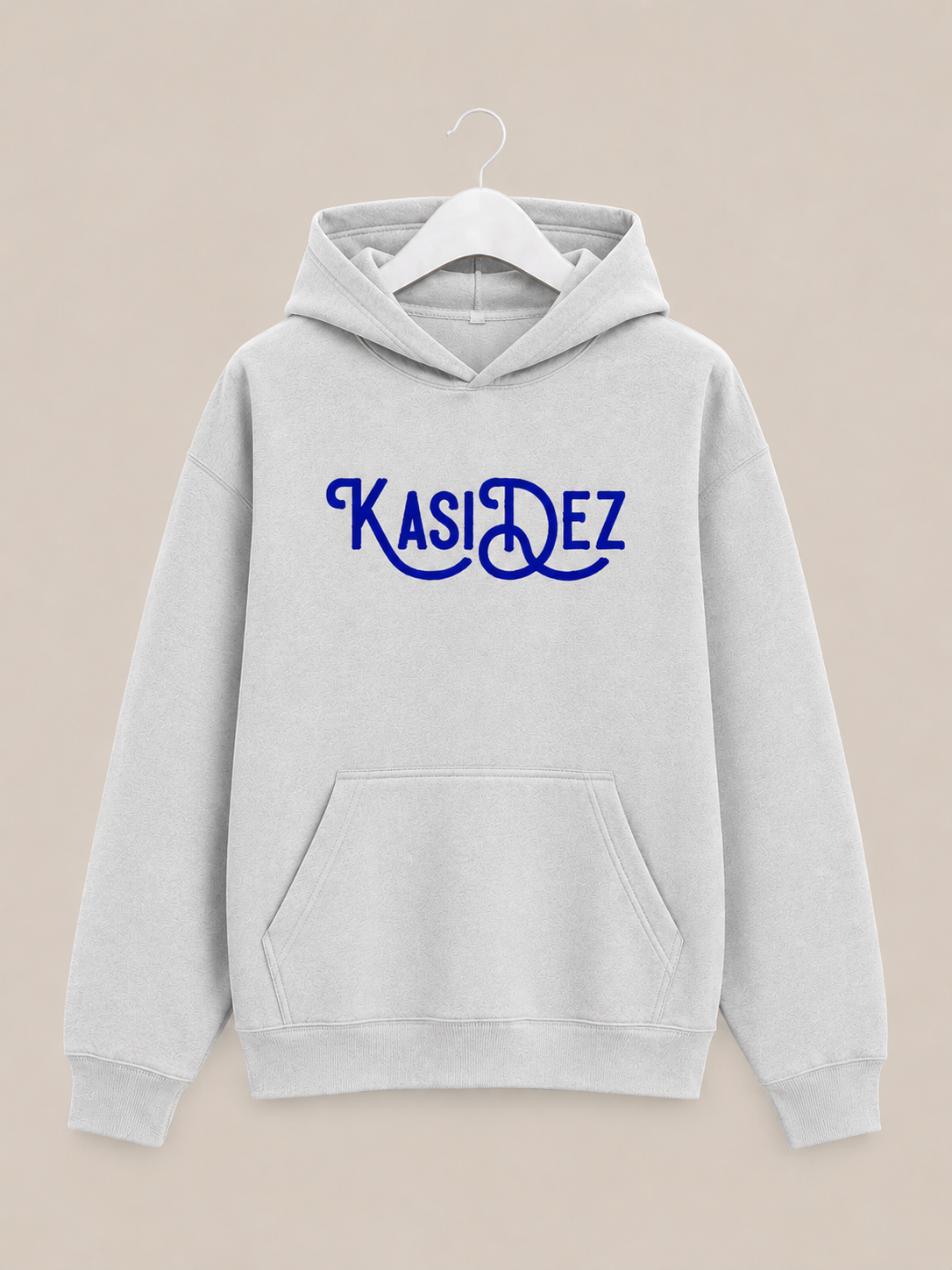 N Typo Hoodie — White (Blue Logo)